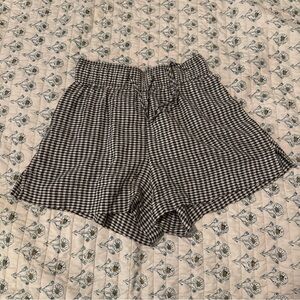 Melrose and Market Black and White Checkered Gingham High Waist Shorts